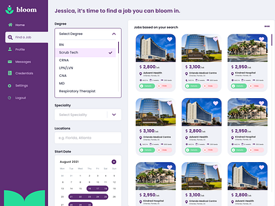 bloom dashboard - find a job