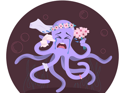 Runaway Bride illustration octopus wedding