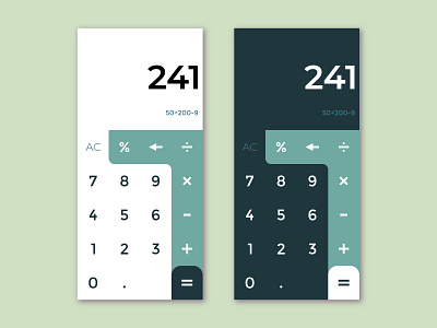 Calculator app clean dailyui design flat minimal mobile ui ux vector