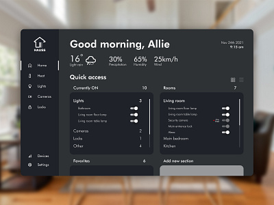 Home Monitoring Dashboard branding dailyui design flat graphic design illustration logo minimal ui ux vector