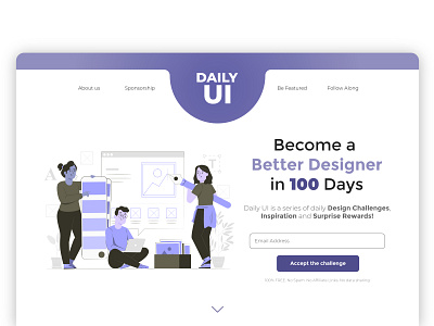 Daily UI Landing Page branding dailyui design flat graphic design illustration logo minimal ui ux vector