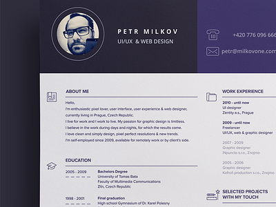 CV Petr Milkov branding curriculum vitae cv free for work milkov milkovone petr milkov ui ux web design