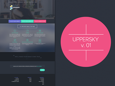Uppersky blur dark flat homepage index milkovone minimal modern ui uppersky web web design