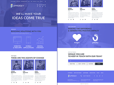 Landing page Uppersky batman clear flat landing page lila milkovone purple web web design