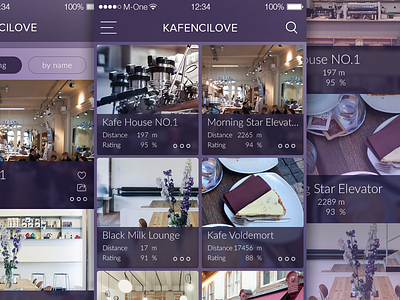 Kafeapp app app design blur flat ios milkovone modern