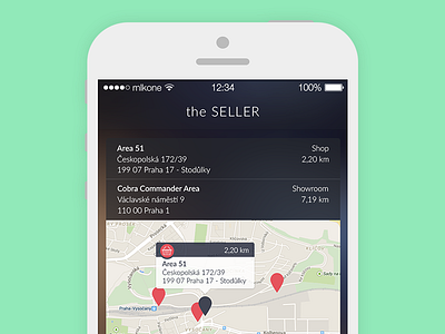 Map - Sellers (WIP) app app design blur clear dark flat ios milkovone modern wip