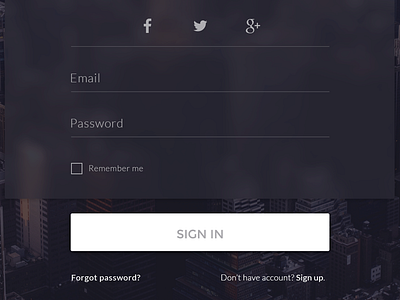 Login dark theme app clear content login milkovone social network ui web web app web design