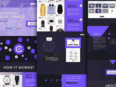 theGlancer Landing page proposal #2 dark design experimental glancer landing page milkovone web