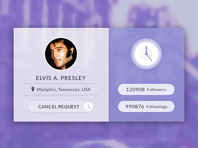 Followings / Followers card app card elvis follow glancer icon ios lila milkovone ui