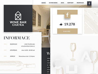 wine bar Cha- (wip) homepage #3a bar design experimental home page landing page logo milkovone web wine wip