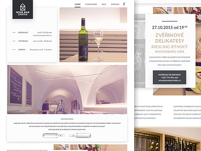 wine bar Cha- (wip) homepage #3b bar design home page logo milkovone web wine wip