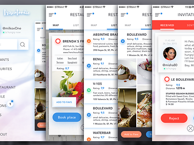 restaurant search app (wip-test) iOS app food ios launch milkovone proposal railway restaurant san francisco wip