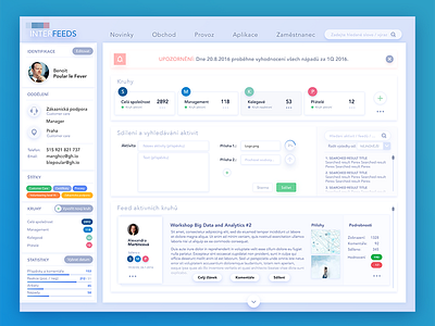 social dashboard design employee feed interface milkovone social ui ux web