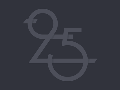 Twentyfive 25 able. anniversary logo mark milkovone numbers symbol type