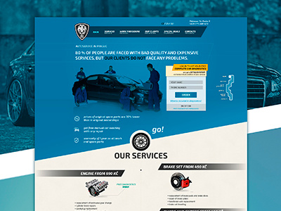 Landing page for Art Garage autoservice car cars cars service engine garage landing page repair service tuning