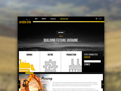 Cement factory project webpage factory landing page mining ukraine