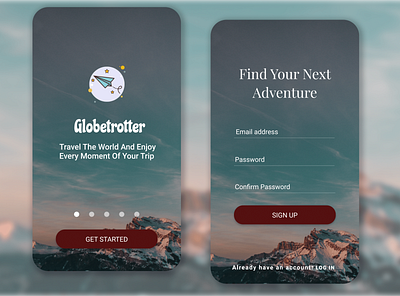 #DailyUI 001 001 dailyui 001 dailyuichallenge design figma signup signup page signup screen signupform travel app ui ux