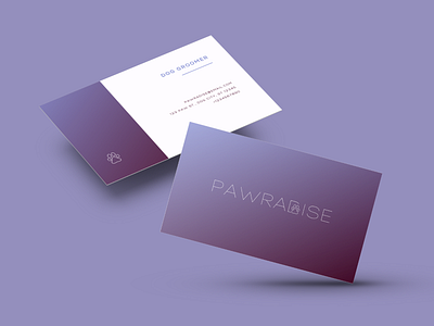 Pawradise - Dog Groomer brand branding business card design dog groomer gradient graphic design logo modern design premium service based brand simple design ui