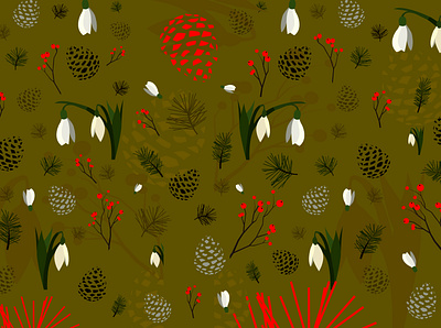 christmas pattern fabric floral flowers pattern vectorillustration