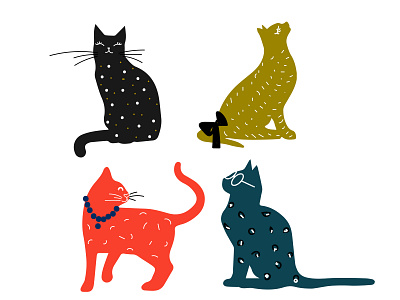 Cats cats digitalart fashion illustration flat design illustration vector illustration vectorart webillustration