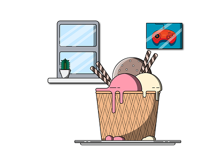 Ice-cream Parlour art artwork design ice cream icecream illustration parlour