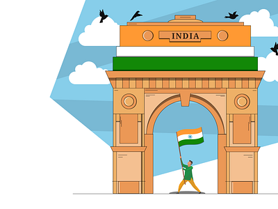 India Gate art artist artwork delhi design illustration independence day india india gate republic day