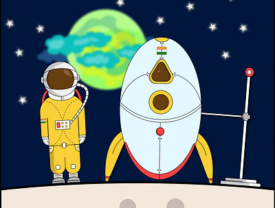 Astronaut in Space art artist artwork astrology astronaut avatar design earth illustration illustrator space spaceman spaceship