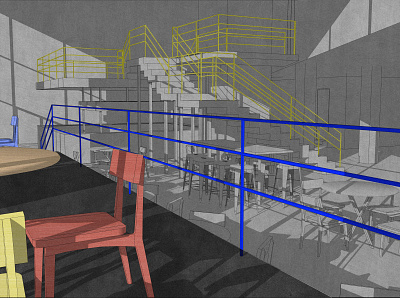 Central telegraph interior #1 architecture club design interior interior architecture interior design photoshop public interior restaurant sketch up