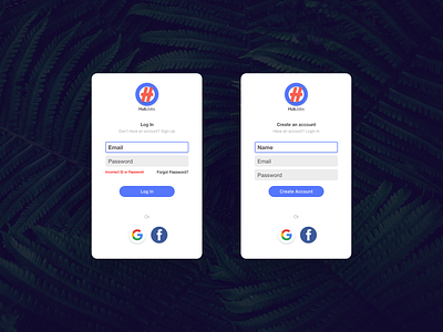 Log In - Hub Jobs adobe xd app brand branding design login logo premium ui