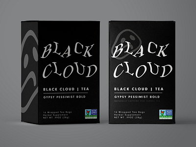 Black Cloud Tea experimental typography packaging packaging design tea package