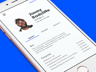 Profile Concept for Mindless App for Musicians