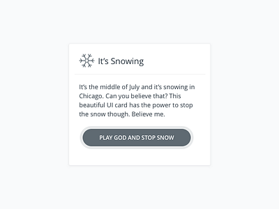 It's Snowing Card card design ui uicard uidesign