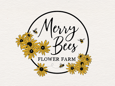 Merry Bees Flower Farm | Logo Design