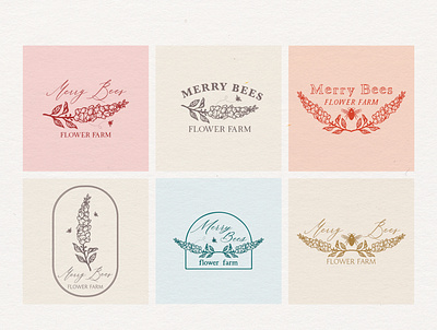 Merry Bees | Logo Drafts branding design illustration logo merchandise typography
