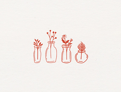 Flowers + Vases branding design illustration logo merchandise vector