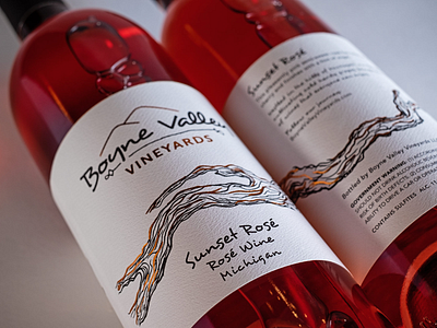 Boyne Valley Vineyards Wine Label illustration label packaging rosé wine wine label