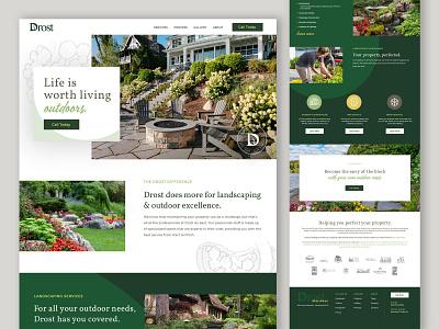 Landscaping Website branding gardening graphic design green landscape landscaping leaf outdoors plants web design website