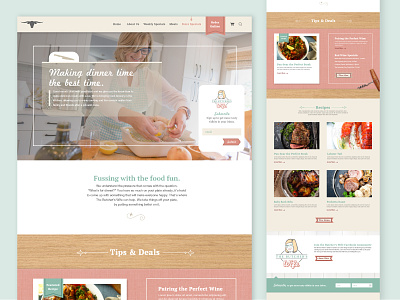 Cooking Landing Page chef cooking website pastel recipes textures web design website