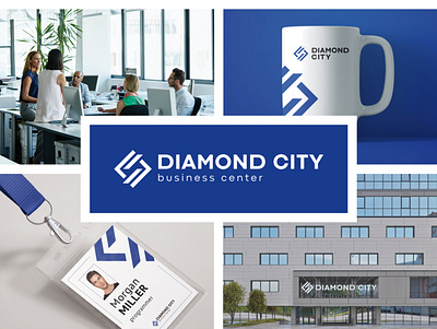 Logo and corporate identity for the Diamond City business center branding design icon illustration logo typography vector