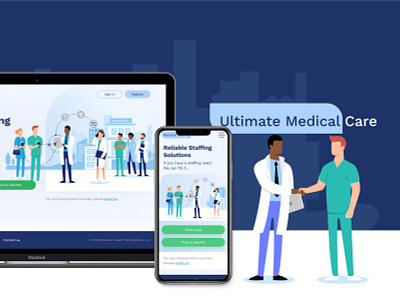 Website development for Ultimate medical care branding design illustration logo medical mobial ui ux vector website