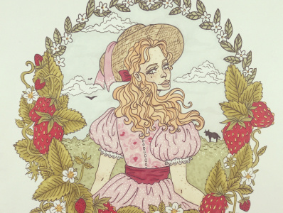 Strawberry Blonde character drawing illustration portrait traditional art traditional illustration