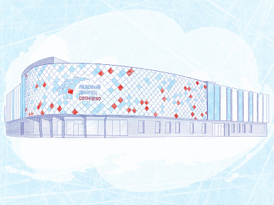 Ice Palace illustration building hockey ice illustration palace winter
