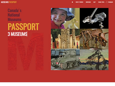 Canada's National Museums Passport Website website design