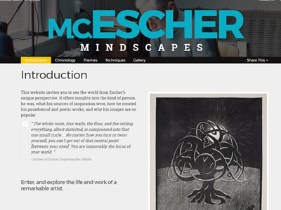 M.C Escher Exhibition Microsite website design