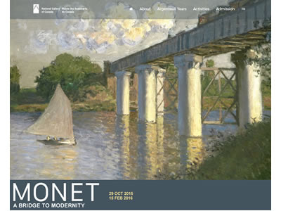 Monet Exhibition Microsite website design