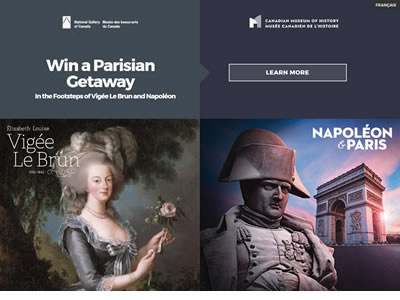 Vigee Le Brun / Napoleon & Paris Contest Micro website website design