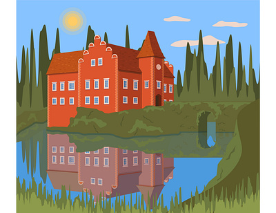 Pernštejn Castle architecture brno building castle czech republic house illustration old pernštejn pernštejn castle vector