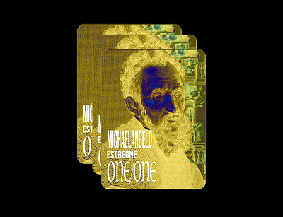 Gold Angelo bitcoin black branding card cryptocurrency design michaelangelo minimal nft trading typography