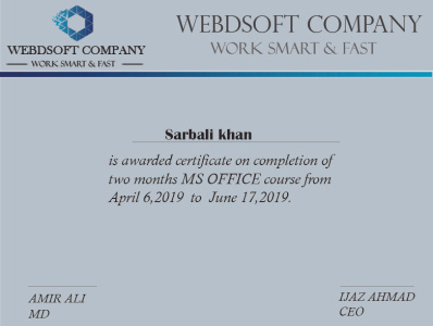 Certificate for WebDsoft 6 01