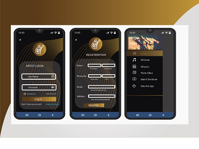 Music app layout design for Artist 01